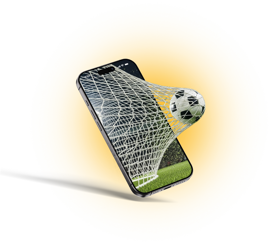 Phone with ball in net